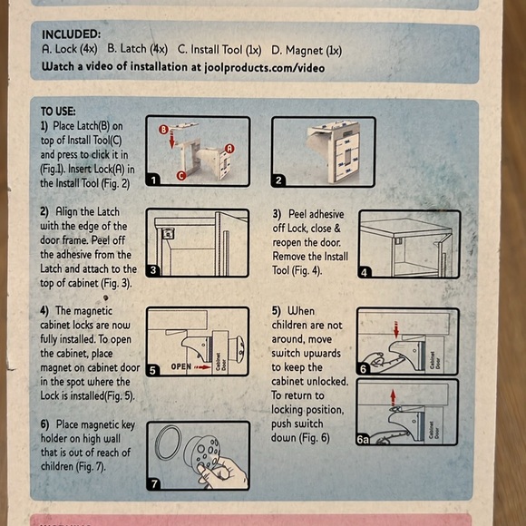 Jool Safety Magnetic Cabinet Locks, new - Picture 4 of 5